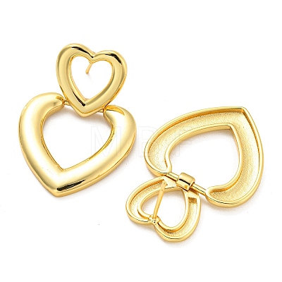 Heart Stud Earrings EJEW-G355-19G-1