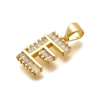 Rack Plating Brass Micro Pave Cubic Zirconia Pendants KK-L226-100G-E-1