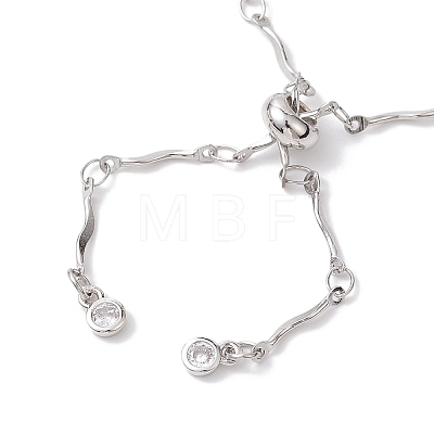 2Pcs 2 Colors 304 Stainless Steel Wave Bar Link Chain Slider Bracelet Makings AJEW-JB01256-1