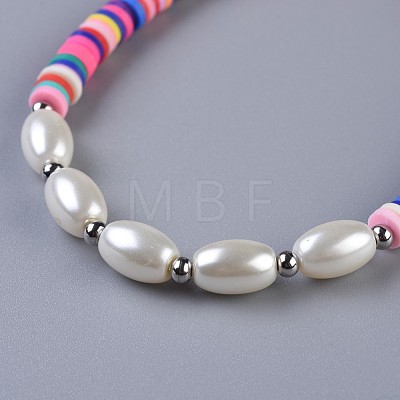 Handmade Polymer Clay Heishi Beads Stretch Bracelets BJEW-JB04512-1
