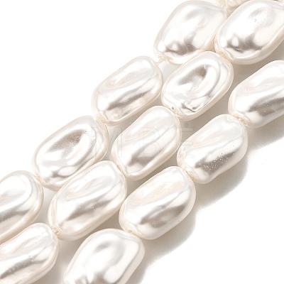 Electroplate Porcelain Imitation Pearl Beads Strands PORC-K009-01B-1