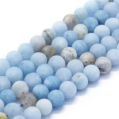 Natural Aquamarine Beads Strands G-E561-01-12mm-1