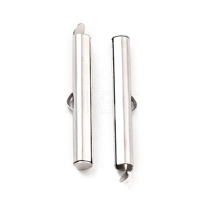 Non-Tarnish 304 Stainless Steel Slide On End Clasp Tubes STAS-C044-08D-P-1