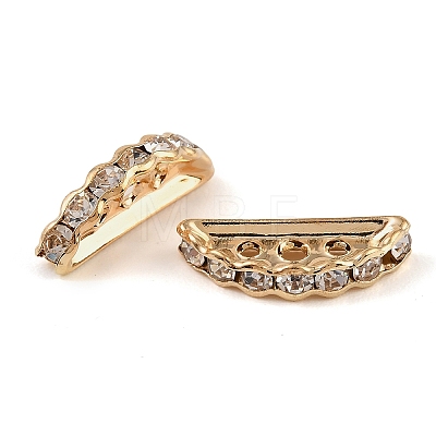 Brass Crystal Rhinestone Spacer Bars RB-T019-02B-KCG-1