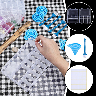4Pcs 24 Grids Rectangle Plastic Adjustable Dividers Boxes CON-WR0001-20-1