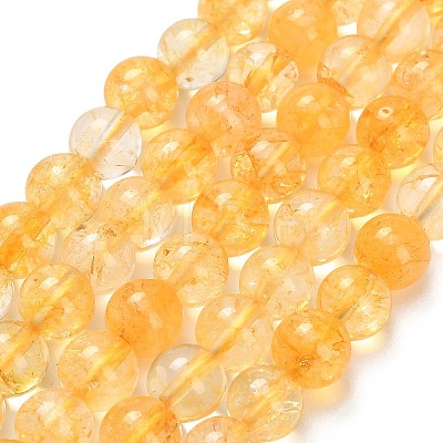 Natural Citrine Beads Strands G-F820-K04-8mm-1