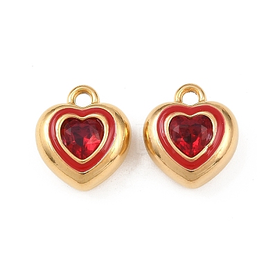 304 Stainless Steel Enamel Pendants STAS-C158-15G-03-1