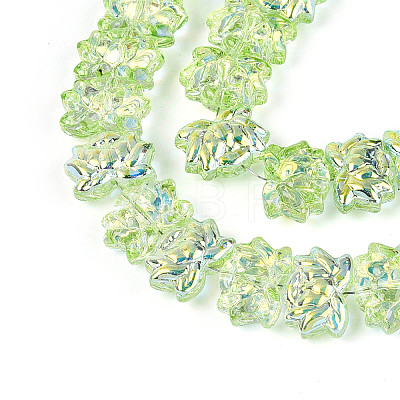 Baking Paint Electroplate Transparent Glass Beads Strands EGLA-N020-04G-1