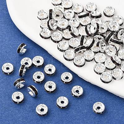 Brass Grade A Rhinestone Spacer Beads RB-A014-Z6mm-11S-1