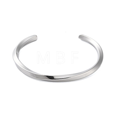 Titanium Steel Twist Open Cuff Bangles for Women BJEW-L689-02P-1