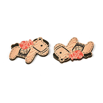 Printed Wooden Pendants WOOD-T033-01B-1