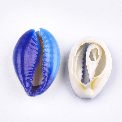 Printed Cowrie Shell Beads SSHEL-T007-14-1