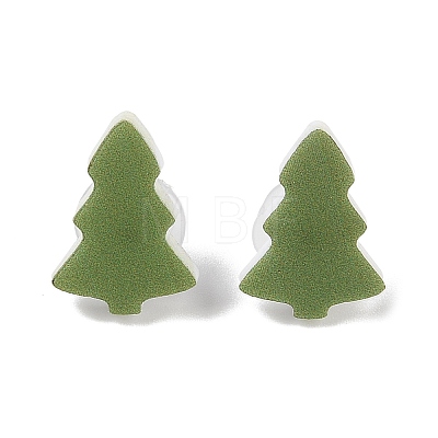 Christmas Theme Acrylic Stud Earrings for Women EJEW-U016-07P-1