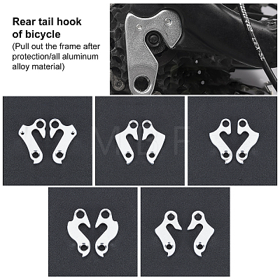 SUPERFINDINGS 5Pcs 5 Styles Aluminum Tail Hook FIND-FH0002-01-1