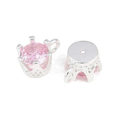 Brass Pave Cubic Zirconia Charms KK-CBABC34-09S-01-1