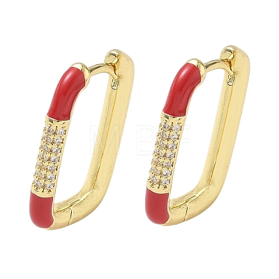 Brass Micro Pave Cubic Zirconia Hoop Earrings KK-CBA98BA-01G-A-1