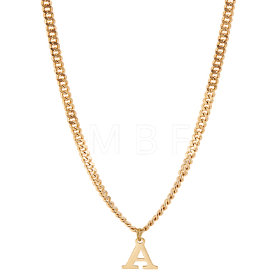 1Pc 304 Stainless Steel Letter Pendant Necklaces NJEW-LP0001-33A-G-1