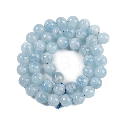 Natural Aquamarine Bead Strands G-J376-23-8mm-1