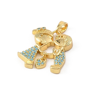 Brass & Rhinestone Pendants RB-CBA4B36-01G-1