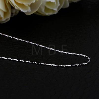 Platinum Plated Tin Alloy Snake Chain Fine Necklaces NJEW-BB10180-18-1