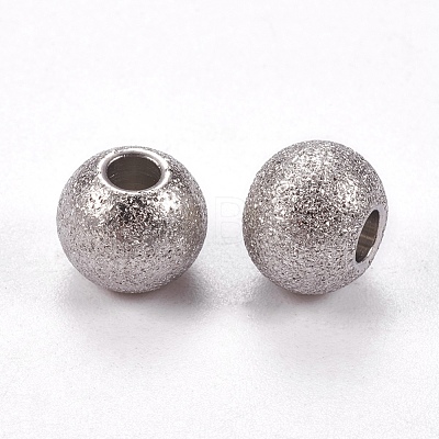 304 Stainless Steel Textured Beads STAS-I081-8mm-04P-1