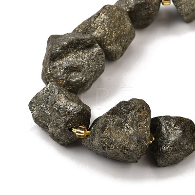 Raw Rough Natural Pyrite Beads Strands G-Z087-B17-1
