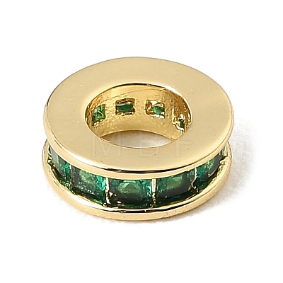 Brass Pave Cubic Zirconia European Beads CU-CBA389D-03G-02-1