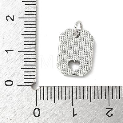 Brass Pave Natural White Shell Hollow Heart Rectangle Charms with Jump Rings KK-S522-16P-1