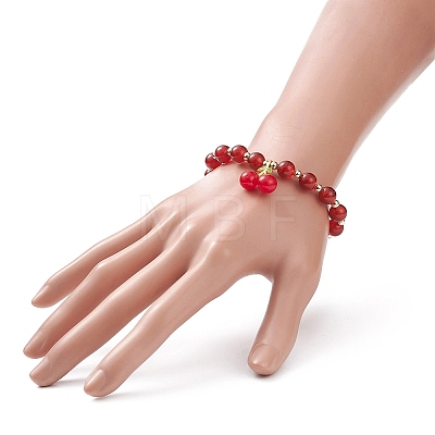 Natural Gemstone Round Beads Beaded Bracelets BJEW-JB09051-1