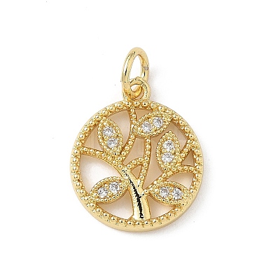 Brass Micro Pave Cubic Zirconia Pendants KK-S337-07G-B-1