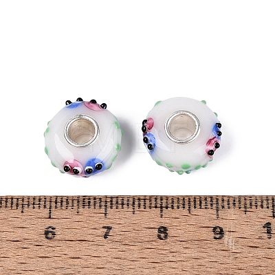 3D Lampwork & Brass Core European Beads LAMP-Q042-01E-1