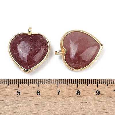 Natural Strawberry Quartz Pendants G-K347-10G-05-1