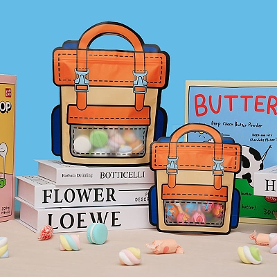 Schoolbag Shaped Plastic Candy Gift Resealable Packaging Bags PW-WG77CB1-04-1