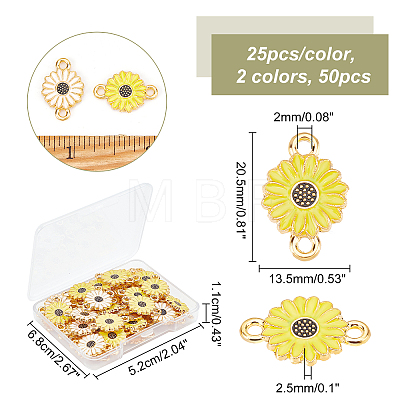 50Pcs 2 Colors Golden Tone Alloy Connector Charms FIND-CA0004-55-1