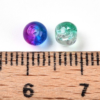 Baking Paint Transparent Crackle Glass Beads X1-DGLA-Q018-4mm-M01-1