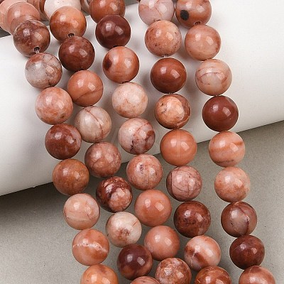 Natural Pink Aventurine Beads Strands G-G735-41-8mm-1