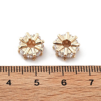 Brass Micro Pave Cubic Zirconia Beads KK-R216-02KCG-1