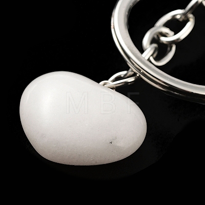 Natural White Jade Keychain KEYC-M022-04Q-1