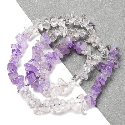 Natural Quartz Crystal & Amethyst Beads Strands G-L610-A02-B01-1