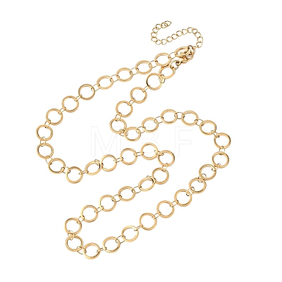 304 Stainless Steel 8MM Ring Link Chain Necklaces NJEW-P343-01B-G-1