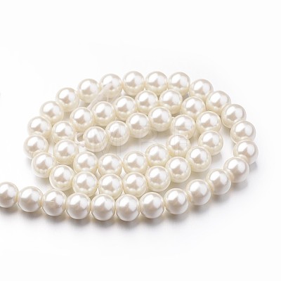 Eco-Friendly Dyed Glass Pearl Round Beads Strands HY-A008-8mm-RB011-1