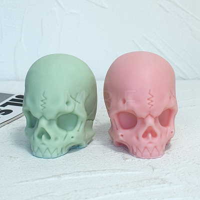 Halloween Skull DIY Food Grade Silicone Candle Molds PW-WG53501-01-1