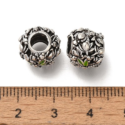 Rack Plating Alloy Enamel European Beads PALLOY-P307-14AS-1