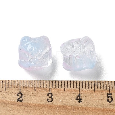 Baking Painted Transparent Glass Beads GLAA-C035-01C-1