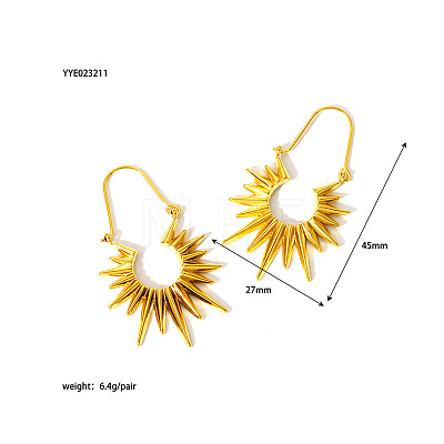 Sunflower 304 Stainless Steel Hoop Earrings for Women ZH6768-2-1