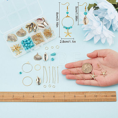 DIY Ocean Gemstone Earring Making Kit DIY-SC0020-31-1