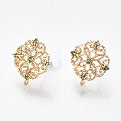 Brass Stud Earring Findings LS-KK-T038-491B-1