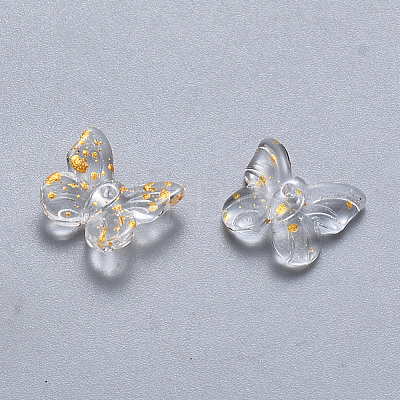 Two Tone Transparent Spray Painted Glass Charms GLAA-T016-22D-1