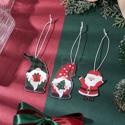 Santa Claus & Gnome Acrylic Pendants Decoration HJEW-JM02268-1