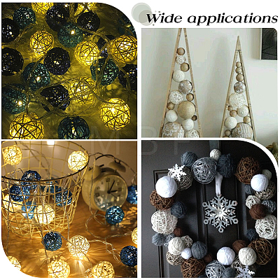 16Pcs 4 Colors Wicker Rattan Balls AJEW-SC0004-26B-1